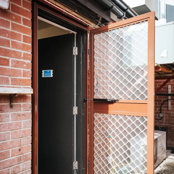 brown powder coated heavy duty fly screen door