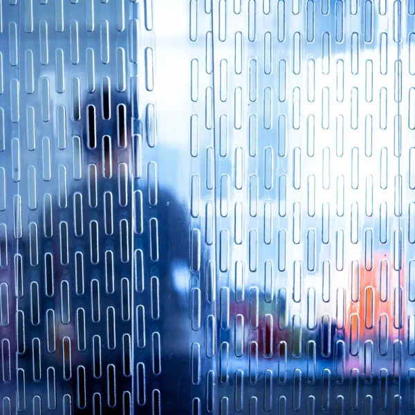 close up of perforated pvc strip curtain